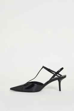 Slingback in pelle spazzolata - Nero