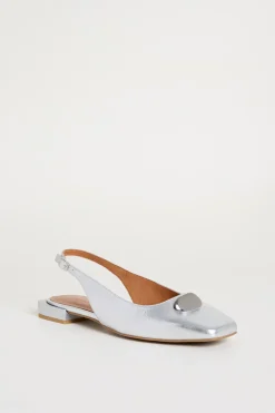 Slingback laminata - Argento