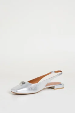 Slingback laminata - Argento