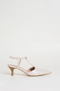 Slingback T-bar in pelle - Lilla