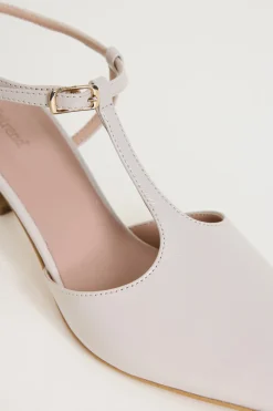 Slingback T-bar in pelle - Lilla