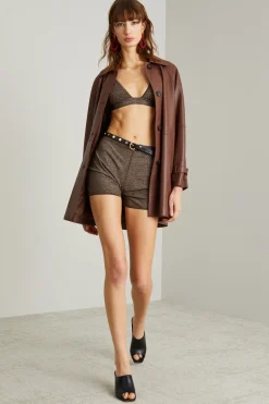 Slip culotte in viscosa - Marrone