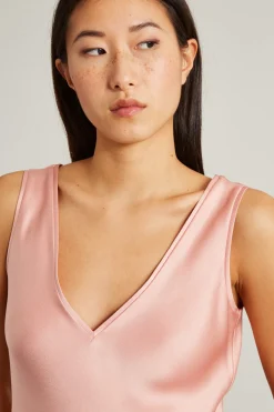 Slip dress in enver satin - Rosa