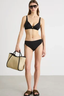 Slip mare in jersey lucido - Nero