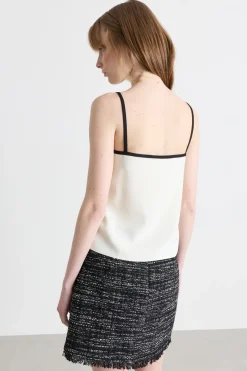 Slip top con dettagli a contrasto - Bianco