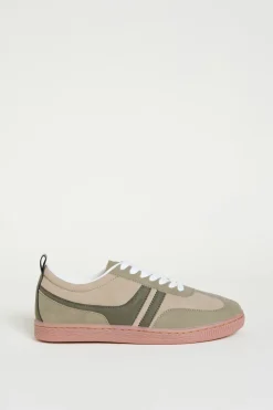 Sneaker in jersey bicolore - Cammello Verde