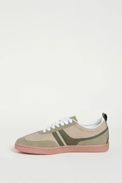 Sneaker in jersey bicolore - Cammello Verde