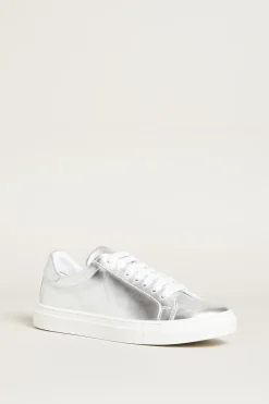 Sneakers in pelle laminata - Argento