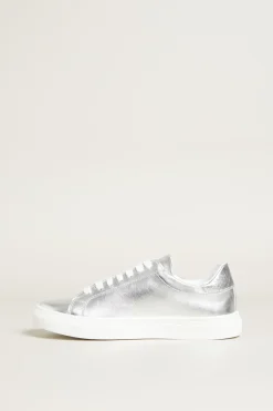 Sneakers in pelle laminata - Argento