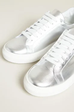 Sneakers in pelle laminata - Argento