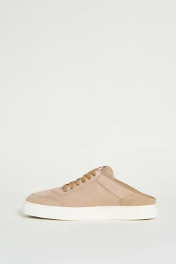 Sneaker sabot in pelle scamosciata - Cammello