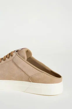 Sneaker sabot in pelle scamosciata - Cammello