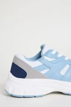 Sneakers in tessuto tecnico a rete - Azzurro