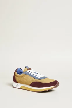 Sneakers in tessuto tecnico - Senape Bordeaux