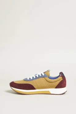 Sneakers in tessuto tecnico - Senape Bordeaux
