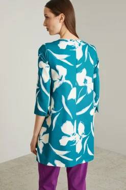 Soprabito in faille di misto cotone - Azzurro Bianco