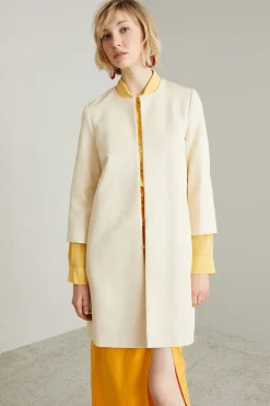 Soprabito in faille di misto cotone - Crema