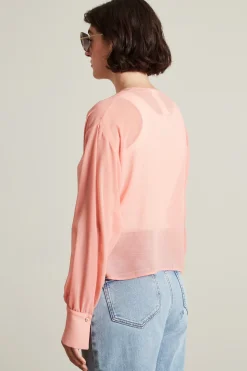 Spolverino corto in georgette - Rosa