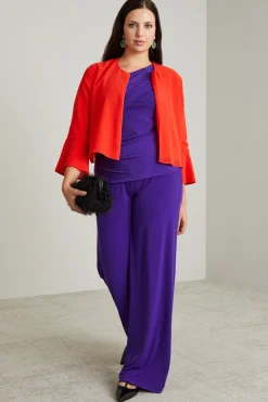 Spolverino corto in georgette - Rosso