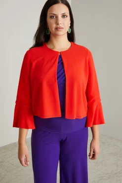 Spolverino corto in georgette - Rosso