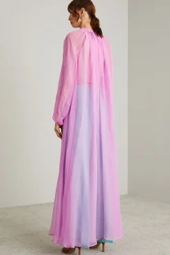 Spolverino in chiffon di seta - Fuxia