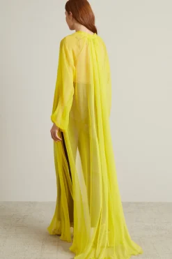 Spolverino in chiffon di seta - Giallo