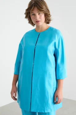 Spolverino in shantung - Azzurro