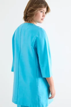 Spolverino in shantung - Azzurro