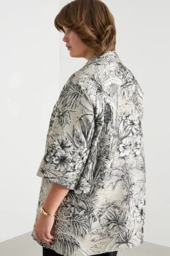 Spolverino jacquard - Beige Nero