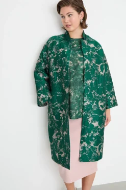 Spolverino jacquard - Verde Rosa