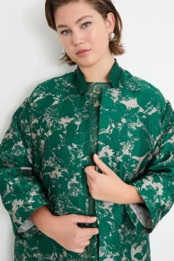 Spolverino jacquard - Verde Rosa