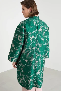 Spolverino jacquard - Verde Rosa