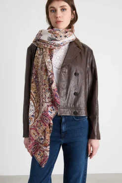 Stola con fantasia - Beige Bordeaux