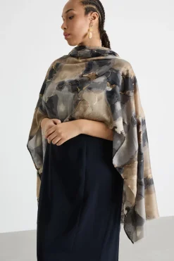 Stola con fantasia - Nero Beige