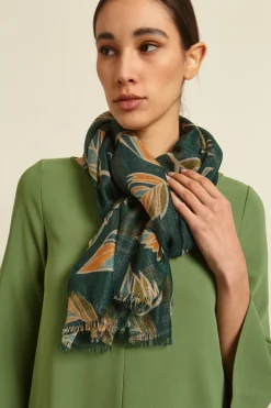 Stola con fibra lamè - Verde Arancio
