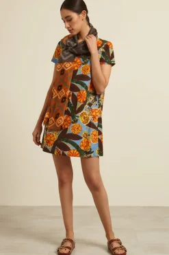Stola con profili sfrangiati - Grigio Arancio Nero