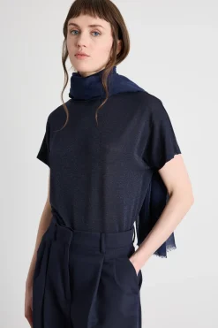 Stola crepe leggera - Blu