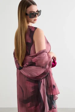 Stola in georgette plissé - Rosa