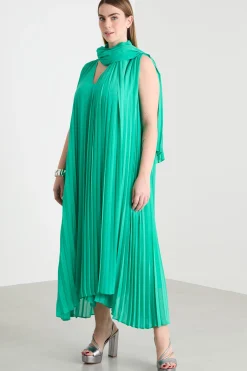 Stola in georgette plissé - Verde