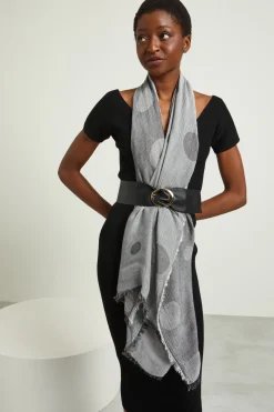 Stola in viscosa jacquard - Nero Bianco