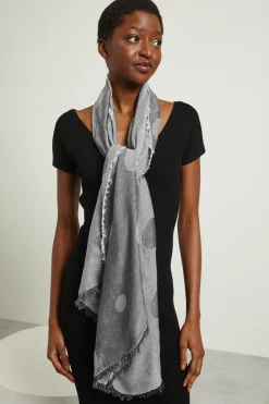 Stola in viscosa jacquard - Nero Bianco