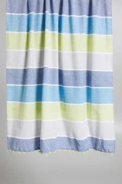 Telo mare con pon pon - Blu Azzurro Lime