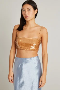 Top a fascia con paillettes - Oro