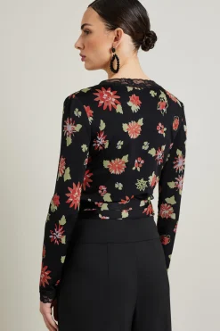 Top con pizzo - Nero Rosso