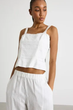Top a bustier in voile - Bianco