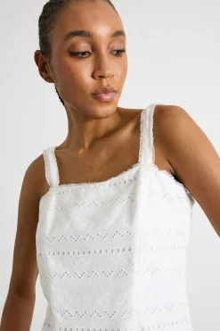 Top a bustier in voile - Bianco