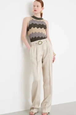 Top a coste - Verde Beige Grigio