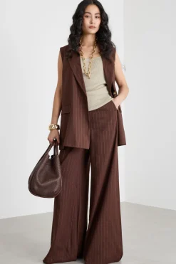 Top aderente in maglia laminata - Beige