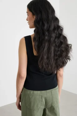 Top aderente in maglia - Nero