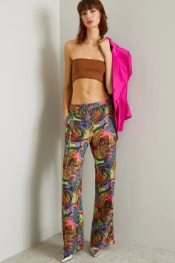 Top a fascia in maglia - Cuoio